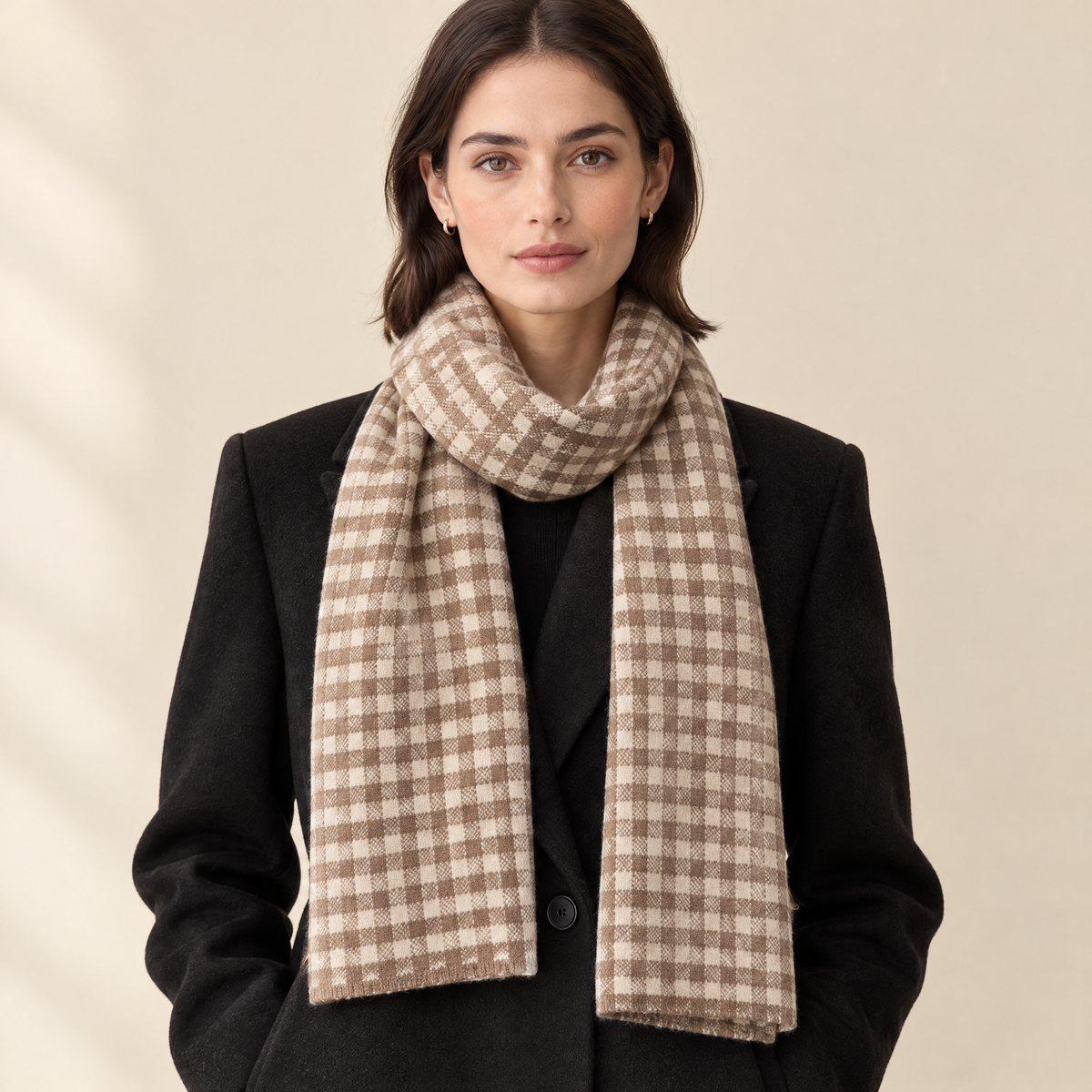 Greer Wool Gingham Scarf